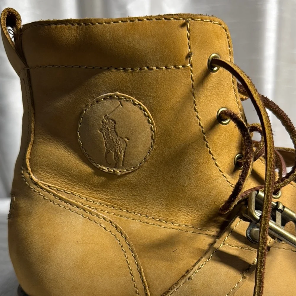 Polo by Ralph Lauren Tan Leather Boots Men's Size 9 - Picture 4 of 14
